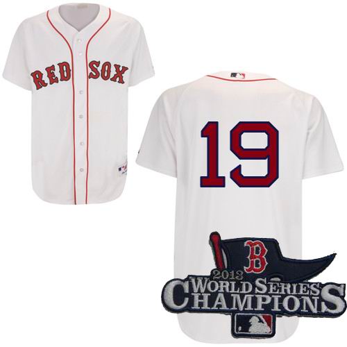 Boston Red Sox 19# Josh Beckett Home 2013 World Series Champions ptach