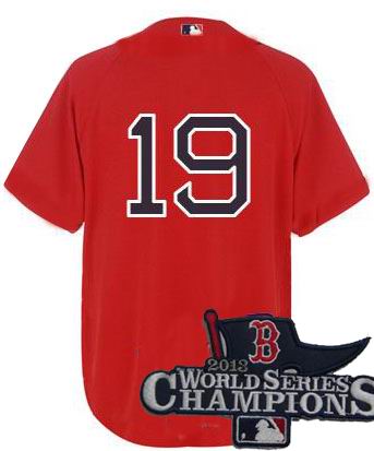 Boston Red Sox 19# Josh Beckett red 2013 World Series Champions ptach