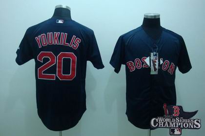 Boston Red Sox 20# Kevin Youkilis d.k blue Jersey 2013 World Series Champions ptach