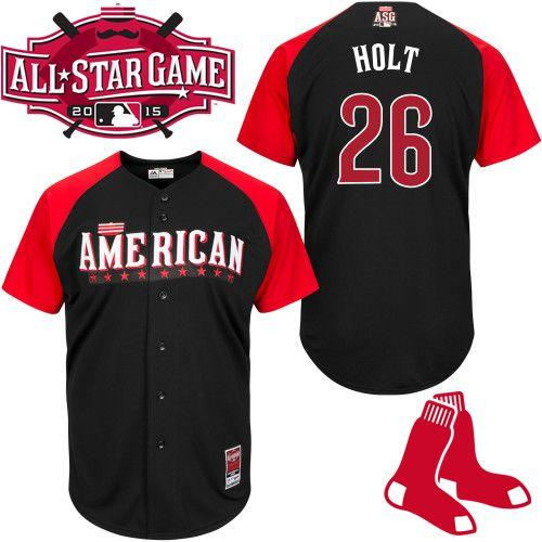 Boston Red Sox 26 Brock Holt Black 2015 All-Star American League Baseball Jersey