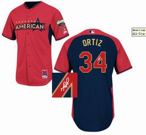 Boston Red Sox 34# David Ortiz American League 2014 All Star Signature Jersey