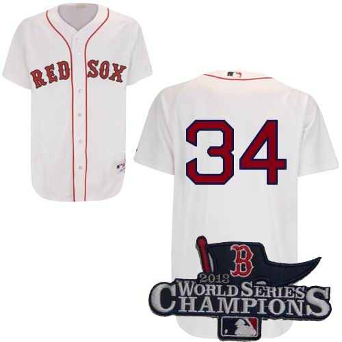 Boston Red Sox 34# David Ortiz Home 2013 World Series Champions ptach