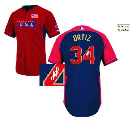 Boston Red Sox 34# David Ortiz USA 2014 Future Stars BP Jersey