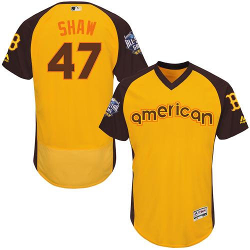 Boston Red Sox 47 Travis Shaw Gold Flexbase Authentic Collection 2016 All-Star American League Baseball Jersey