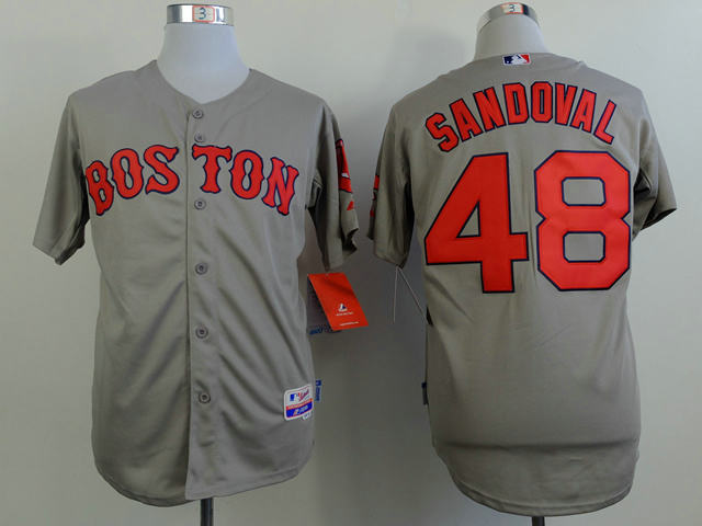Boston Red Sox 48 SANDOVAL Gray Cool baseball jerseys