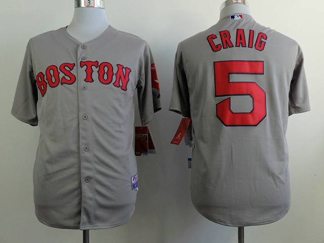 Boston Red Sox 5 CRAIG gray Baseball jerseys