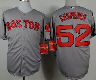 Boston Red Sox 52 Yoenis Cespedes Grey Cool Base Stitched MLB Jersey