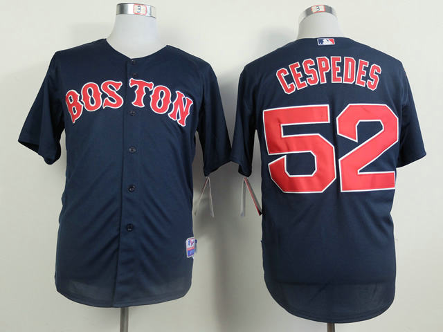 Boston Red Sox 52 Yoenis Cespedes navy blue MLB Baseball Jersey