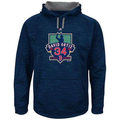 Boston Red Sox David Ortiz Navy Retirement Logo Streak Fleece Hoodie