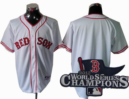 Boston Red Sox blank cool base white jerseys 2013 World Series Champions ptach
