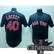 Boston Red sox 40 John Lackey dark blue jersey 2013 World Series Champions ptach