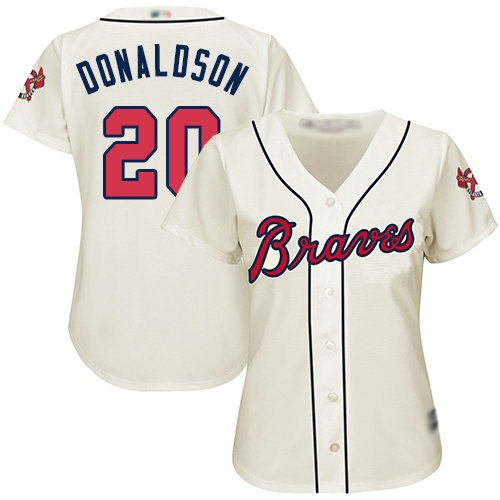 Braves #20 Josh Donaldson Cream Alternate Women's Stitched Baseball Jersey