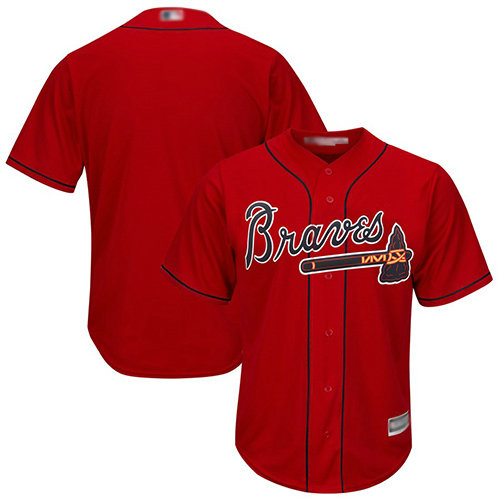 Braves Blank Red Cool Base Stitched Youth Baseball Jersey
