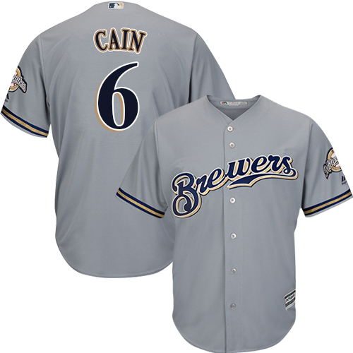 Brewers #6 Lorenzo Cain Grey Cool Base Stitched Youth MLB Jersey