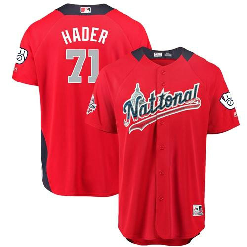 Brewers #71 Josh Hader Red 2018 All-Star National League Stitched Baseball Jersey