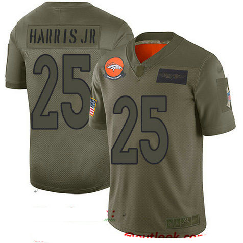 Broncos #25 Chris Harris Jr Camo Youth Stitched Football Limited 2019 Salute to Service Jersey