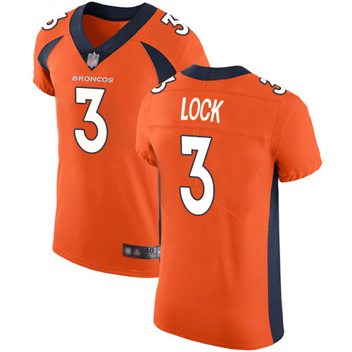 Broncos #3 Drew Lock Orange Team Color Men's Stitched Football Vapor Untouchable Elite Jersey
