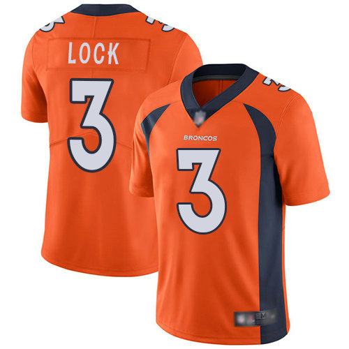 Broncos #3 Drew Lock Orange Team Color Men's Stitched Football Vapor Untouchable Limited Jersey