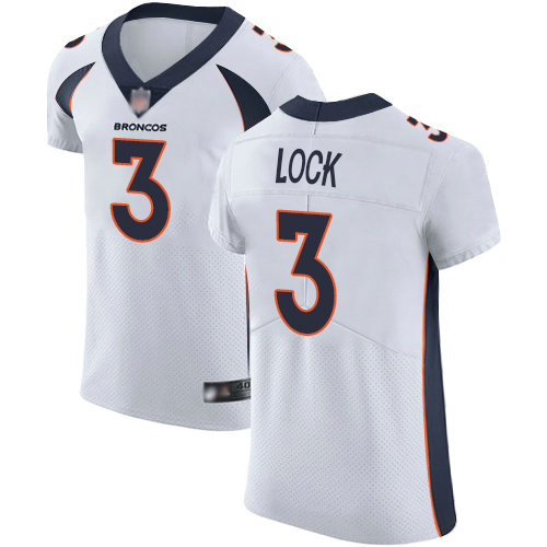 Broncos #3 Drew Lock White Men's Stitched Football Vapor Untouchable Elite Jersey