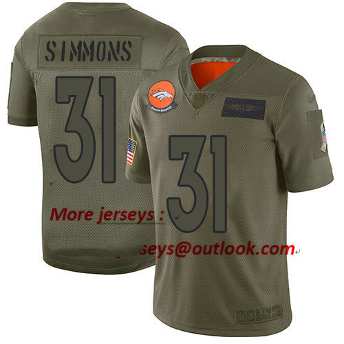 Broncos #31 Justin Simmons Camo Youth Stitched Football Limited 2019 Salute to Service Jersey