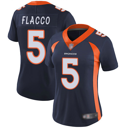 Broncos #5 Joe Flacco Blue Alternate Women's Stitched Football Vapor Untouchable Limited Jersey