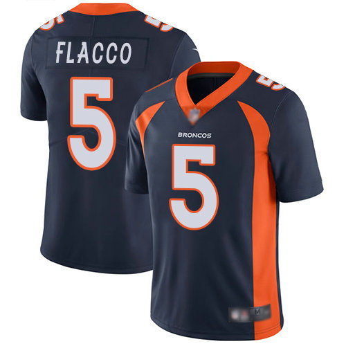 Broncos #5 Joe Flacco Navy Blue Alternate Men's Stitched Football Vapor Untouchable Limited Jersey