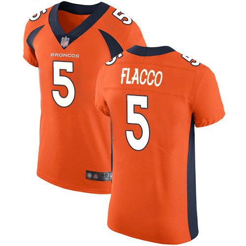 Broncos #5 Joe Flacco Orange Team Color Men's Stitched Football Vapor Untouchable Elite Jersey