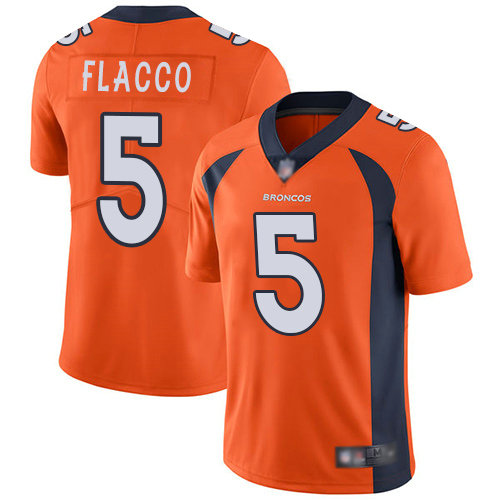 Broncos #5 Joe Flacco Orange Team Color Men's Stitched Football Vapor Untouchable Limited Jersey