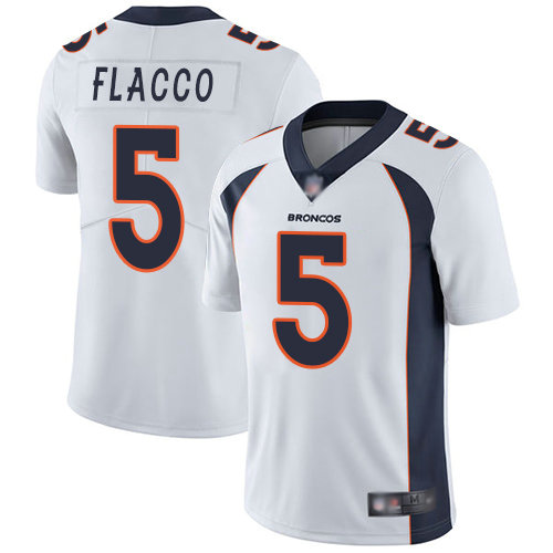 Broncos #5 Joe Flacco White Men's Stitched Football Vapor Untouchable Limited Jersey