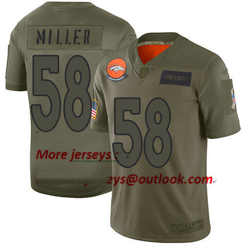 Broncos #58 Von Miller Camo Youth Stitched Football Limited 2019 Salute to Service Jersey