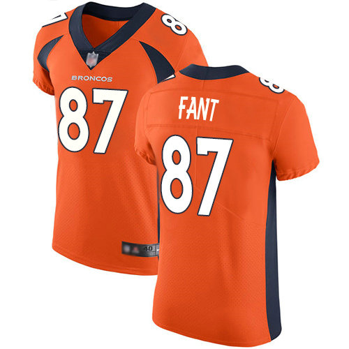 Broncos #87 Noah Fant Orange Team Color Men's Stitched Football Vapor Untouchable Elite Jersey
