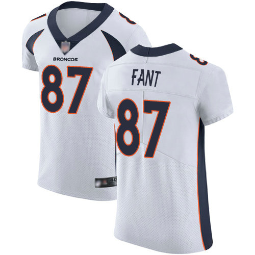 Broncos #87 Noah Fant White Men's Stitched Football Vapor Untouchable Elite Jersey