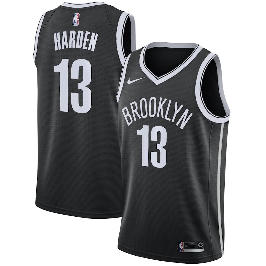 Brooklyn Nets 13 James Harden Black 2021 Nike Swingman Jersey