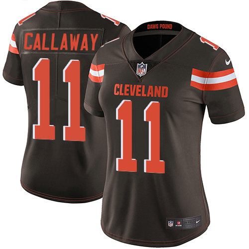 Browns #11 Antonio Callaway Brown Team Color Women's Stitched Football Vapor Untouchable Limited Jersey