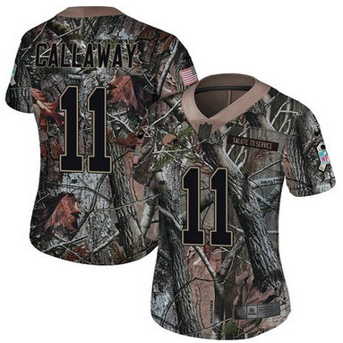 Browns #11 Antonio Callaway Camo Women's Stitched Football Limited Rush Realtree Jersey