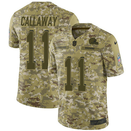 Browns #11 Antonio Callaway Camo Youth Stitched Football Limited 2018 Salute to Service Jersey