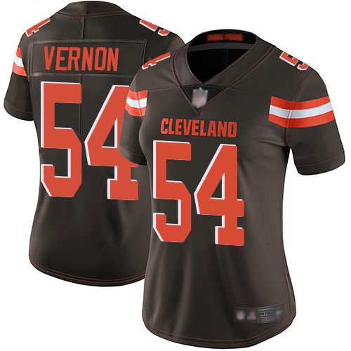 Browns #54 Olivier Vernon Brown Team Color Women's Stitched Football Vapor Untouchable Limited Jersey