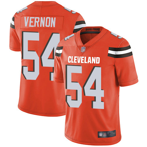 Browns #54 Olivier Vernon Orange Alternate Men's Stitched Football Vapor Untouchable Limited Jersey