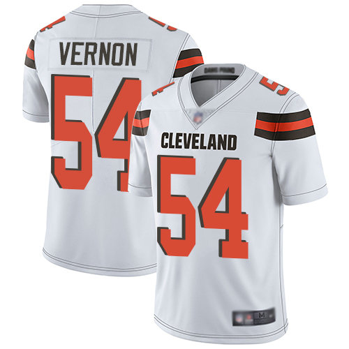 Browns #54 Olivier Vernon White Men's Stitched Football Vapor Untouchable Limited Jersey