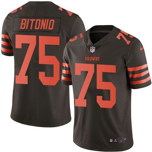 Browns #75 Joel Bitonio Brown Men's Stitched Football Limited Rush Jersey