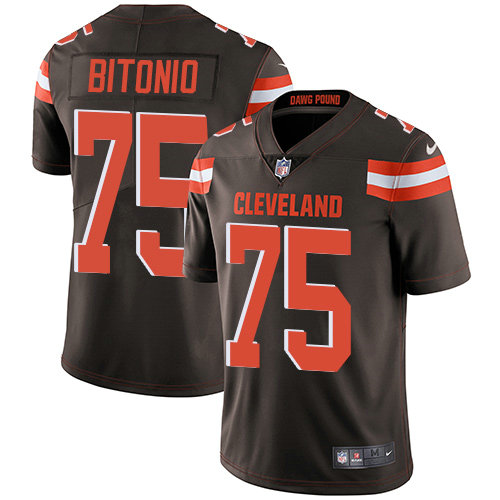 Browns #75 Joel Bitonio Brown Team Color Men's Stitched Football Vapor Untouchable Limited Jersey
