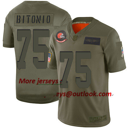 Browns #75 Joel Bitonio Camo Youth Stitched Football Limited 2019 Salute to Service Jersey