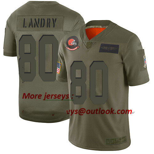 Browns #80 Jarvis Landry Camo Youth Stitched Football Limited 2019 Salute to Service Jersey
