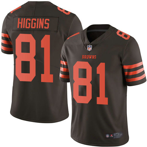 Browns #81 Rashard Higgins Brown Men's Stitched Football Limited Rush Jersey