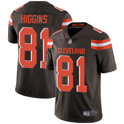 Browns #81 Rashard Higgins Brown Team Color Men's Stitched Football Vapor Untouchable Limited Jersey