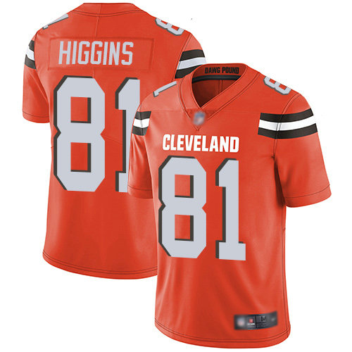 Browns #81 Rashard Higgins Orange Alternate Men's Stitched Football Vapor Untouchable Limited Jersey