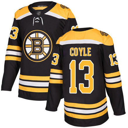 Bruins #13 Charlie Coyle Black Home Authentic Stitched Hockey Jersey