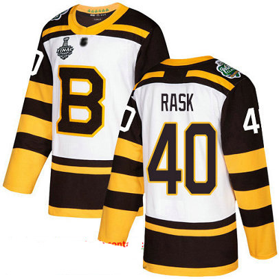 Bruins #40 Tuukka Rask White Authentic 2019 Winter Classic Stanley Cup Final Bound Stitched Hockey Jersey