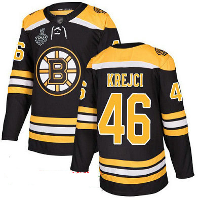 Bruins #46 David Krejci Black Home Authentic Stanley Cup Final Bound Stitched Hockey Jersey