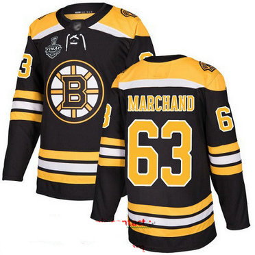 Bruins #63 Brad Marchand Black Home Authentic Stanley Cup Final Bound Stitched Hockey Jersey